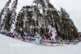 02.03.2017, Lahti, Finland (FIN): Start of the race (l-r)  - FIS nordic world ski championships, cross-country, 4x5km women, Lahti (FIN). www.nordicfocus.com. © Modica/NordicFocus. Every downloaded picture is fee-liable.