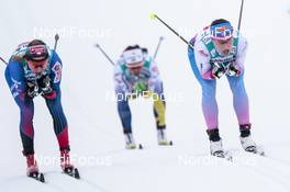 02.03.2017, Lahti, Finland (FIN): Aino-Kaisa Saarinen (FIN), Justyna Kowalczyk (POL), (l-r)  - FIS nordic world ski championships, cross-country, 4x5km women, Lahti (FIN). www.nordicfocus.com. © Modica/NordicFocus. Every downloaded picture is fee-liable.