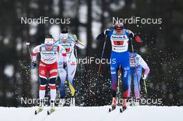 02.03.2017, Lahti, Finland (FIN): Maiken Caspersen Falla (NOR), Anna Haag (SWE), Justyna Kowalczyk (POL), Aino-Kaisa Saarinen (FIN) - FIS nordic world ski championships, cross-country, 4x5km women, Lahti (FIN). www.nordicfocus.com. © Thibaut/NordicFocus. Every downloaded picture is fee-liable.