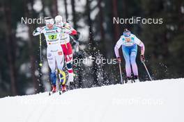02.03.2017, Lahti, Finland (FIN): Charlotte Kalla (SWE), Heidi Weng (NOR), Kerttu Niskanen (FIN), (l-r)  - FIS nordic world ski championships, cross-country, 4x5km women, Lahti (FIN). www.nordicfocus.com. © Modica/NordicFocus. Every downloaded picture is fee-liable.