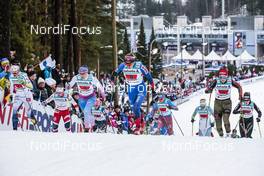 02.03.2017, Lahti, Finland (FIN): Anna Haag (SWE), Maiken Caspersen Falla (NOR), Aino-Kaisa Saarinen (FIN), Justyna Kowalczyk (POL), Katharina Hennig (GER), (l-r)  - FIS nordic world ski championships, cross-country, 4x5km women, Lahti (FIN). www.nordicfocus.com. © Modica/NordicFocus. Every downloaded picture is fee-liable.