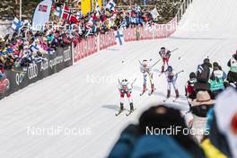 25.02.2017, Lahti, Finland (FIN): Heidi Weng (NOR), Krista Parmakoski (FIN), Marit Bjoergen (NOR), Charlotte Kalla (SWE), (l-r)  - FIS nordic world ski championships, cross-country, skiathlon women, Lahti (FIN). www.nordicfocus.com. © Modica/NordicFocus. Every downloaded picture is fee-liable.