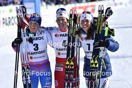25.02.2017, Lahti, Finland (FIN): Krista Parmakoski (FIN), Marit Bjoergen (NOR), Heidi Weng (NOR) - FIS nordic world ski championships, cross-country, skiathlon women, Lahti (FIN). www.nordicfocus.com. © Thibaut/NordicFocus. Every downloaded picture is fee-liable.