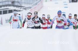 26.02.2017, Lahti, Finland (FIN): Heidi Weng (NOR), Nadine Faehndrich (SUI), Aino-Kaisa Saarinen (FIN), Katja Visnar (SLO), Ilaria Debertolis (ITA), (l-r)  - FIS nordic world ski championships, cross-country, team sprint, Lahti (FIN). www.nordicfocus.com. © Modica/NordicFocus. Every downloaded picture is fee-liable.