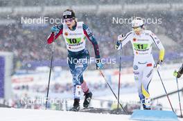 26.02.2017, Lahti, Finland (FIN): Jessica Diggins (USA), Stina Nilsson (SWE), (l-r)  - FIS nordic world ski championships, cross-country, team sprint, Lahti (FIN). www.nordicfocus.com. © Modica/NordicFocus. Every downloaded picture is fee-liable.