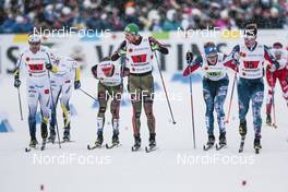 26.02.2017, Lahti, Finland (FIN): Emil Joensson (SWE), Sebastian Eisenlauer (GER), Thomas Bing (GER), Simeon Hamilton (USA), Erik Bjornsen (USA), (l-r)  - FIS nordic world ski championships, cross-country, team sprint, Lahti (FIN). www.nordicfocus.com. © Modica/NordicFocus. Every downloaded picture is fee-liable.