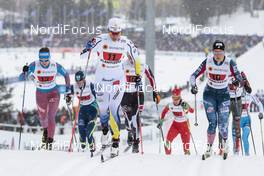 26.02.2017, Lahti, Finland (FIN): Yulia Belorukova (RUS), Ida Ingemarsdotter (SWE), Sadie Bjornsen (USA), (l-r)  - FIS nordic world ski championships, cross-country, team sprint, Lahti (FIN). www.nordicfocus.com. © Modica/NordicFocus. Every downloaded picture is fee-liable.