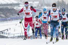 26.02.2017, Lahti, Finland (FIN): Alex Harvey (CAN), Simeon Hamilton (USA), Nikita Kriukov (RUS), (l-r)  - FIS nordic world ski championships, cross-country, team sprint, Lahti (FIN). www.nordicfocus.com. © Modica/NordicFocus. Every downloaded picture is fee-liable.