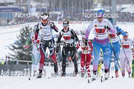 26.02.2017, Lahti, Finland (FIN): Heidi Weng (NOR), Nadine Faehndrich (SUI), Aino-Kaisa Saarinen (FIN), (l-r)  - FIS nordic world ski championships, cross-country, team sprint, Lahti (FIN). www.nordicfocus.com. © Modica/NordicFocus. Every downloaded picture is fee-liable.