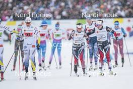 26.02.2017, Lahti, Finland (FIN): Ida Ingemarsdotter (SWE), Heidi Weng (NOR), Maiken Caspersen Falla (NOR), (l-r)  - FIS nordic world ski championships, cross-country, team sprint, Lahti (FIN). www.nordicfocus.com. © Modica/NordicFocus. Every downloaded picture is fee-liable.