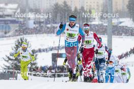 26.02.2017, Lahti, Finland (FIN): Sergey Ustiugov (RUS), Len Valjas (CAN) - FIS nordic world ski championships, cross-country, team sprint, Lahti (FIN). www.nordicfocus.com. © Modica/NordicFocus. Every downloaded picture is fee-liable.