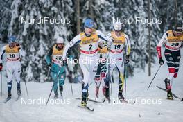 24.11.2017, Ruka, Finland (FIN): Martti Jylhae (FIN), Anssi Pentsinen (FIN), Calle Halfvarsson (SWE), Emil Iversen (NOR), (l-r)  - FIS world cup cross-country, individual sprint, Ruka (FIN). www.nordicfocus.com. © Modica/NordicFocus. Every downloaded picture is fee-liable.