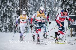 24.11.2017, Ruka, Finland (FIN): Juho Mikkonen (FIN), Paal Golberg (NOR), Johannes Hoesflot Klaebo (NOR), (l-r)  - FIS world cup cross-country, individual sprint, Ruka (FIN). www.nordicfocus.com. © Modica/NordicFocus. Every downloaded picture is fee-liable.