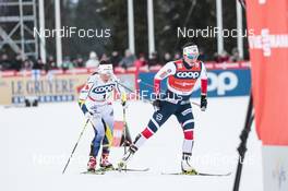 26.11.2017, Ruka, Finland (FIN): Charlotte Kalla (SWE), Marit Bjoergen (NOR), (l-r)  - FIS world cup cross-country, pursuit women, Ruka (FIN). www.nordicfocus.com. © Modica/NordicFocus. Every downloaded picture is fee-liable.