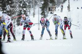 26.11.2017, Ruka, Finland (FIN): Heidi Weng (NOR), Sadie Bjornsen (USA), Anna Haag (SWE), Kathrine Rolsted Harsem (NOR), (l-r)  - FIS world cup cross-country, pursuit women, Ruka (FIN). www.nordicfocus.com. © Modica/NordicFocus. Every downloaded picture is fee-liable.