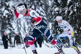26.11.2017, Ruka, Finland (FIN): Marit Bjoergen (NOR), Charlotte Kalla (SWE), (l-r)  - FIS world cup cross-country, pursuit women, Ruka (FIN). www.nordicfocus.com. © Modica/NordicFocus. Every downloaded picture is fee-liable.
