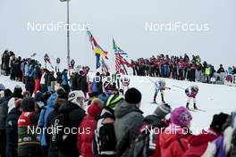 26.11.2017, Ruka, Finland (FIN): Andrey Larkov (RUS), Jonas Baumann (SUI), Federico Pellegrino (ITA), Dario Cologna (SUI), Simen Hegstad Krueger (NOR), (l-r)  - FIS world cup cross-country, pursuit women, Ruka (FIN). www.nordicfocus.com. © Modica/NordicFocus. Every downloaded picture is fee-liable.