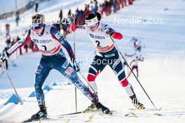 03.12.2017, Lillehammer, Norway (NOR): Jessica Diggins (USA), Marit Bjoergen (NOR), (l-r)  - FIS world cup cross-country, skiathlon women, Lillehammer (NOR). www.nordicfocus.com. © Modica/NordicFocus. Every downloaded picture is fee-liable.