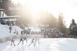 09.12.2017, Davos, Switzerland (SUI): Astrid Uhrenholdt Jacobsen (NOR), Natalia Matveeva (RUS), Sadie Bjornsen (USA), Stina Nilsson (SWE), Katja Visnar (SLO), (l-r)  - FIS world cup cross-country, individual sprint, Davos (SUI). www.nordicfocus.com. © Modica/NordicFocus. Every downloaded picture is fee-liable.