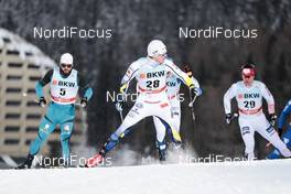 09.12.2017, Davos, Switzerland (SUI): Baptiste Gros (FRA), Karl-Johan Dyvik (SWE), Maciej Starega (POL), (l-r)  - FIS world cup cross-country, individual sprint, Davos (SUI). www.nordicfocus.com. © Modica/NordicFocus. Every downloaded picture is fee-liable.