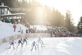 09.12.2017, Davos, Switzerland (SUI): Astrid Uhrenholdt Jacobsen (NOR), Natalia Matveeva (RUS), Sadie Bjornsen (USA), Stina Nilsson (SWE), Katja Visnar (SLO), (l-r)  - FIS world cup cross-country, individual sprint, Davos (SUI). www.nordicfocus.com. © Modica/NordicFocus. Every downloaded picture is fee-liable.