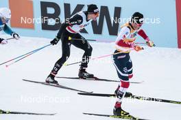 09.12.2017, Davos, Switzerland (SUI): Jovian Hediger (SUI), Johannes Hoesflot Klaebo (NOR), (l-r)  - FIS world cup cross-country, individual sprint, Davos (SUI). www.nordicfocus.com. © Modica/NordicFocus. Every downloaded picture is fee-liable.