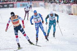 09.12.2017, Davos, Switzerland (SUI): Johannes Hoesflot Klaebo (NOR), Federico Pellegrino (ITA), Baptiste Gros (FRA), (l-r)  - FIS world cup cross-country, individual sprint, Davos (SUI). www.nordicfocus.com. © Modica/NordicFocus. Every downloaded picture is fee-liable.