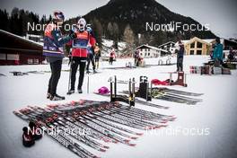 08.12.2017, Davos, Switzerland (SUI):  Athlete and Technician discussing about Rossignol Ski   - FIS world cup cross-country, training, Davos (SUI). www.nordicfocus.com. © Modica/NordicFocus. Every downloaded picture is fee-liable.