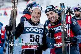 16.12.2017, Toblach, Italy (ITA): Andrew Musgrave (GBR), Maurice Manificat (FRA), (l-r)  - FIS world cup cross-country, 15km men, Toblach (ITA). www.nordicfocus.com. © Modica/NordicFocus. Every downloaded picture is fee-liable.