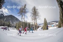 17.12.2017, Toblach, Italy (ITA): Simen Hegstad Krueger (NOR), Maurice Manificat (FRA), Alex Harvey (CAN), (l-r)  - FIS world cup cross-country, pursuit men, Toblach (ITA). www.nordicfocus.com. © Modica/NordicFocus. Every downloaded picture is fee-liable.