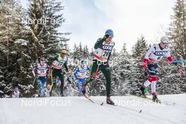 17.12.2017, Toblach, Italy (ITA): Andreas Katz (GER), Lucas Boegl (GER), Finn Haagen Krogh (NOR), (l-r)  - FIS world cup cross-country, pursuit men, Toblach (ITA). www.nordicfocus.com. © Modica/NordicFocus. Every downloaded picture is fee-liable.