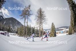 17.12.2017, Toblach, Italy (ITA): Matti Heikkinen (FIN), Hans Christer Holund (NOR), (l-r)  - FIS world cup cross-country, pursuit men, Toblach (ITA). www.nordicfocus.com. © Modica/NordicFocus. Every downloaded picture is fee-liable.