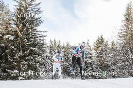 17.12.2017, Toblach, Italy (ITA): Matti Heikkinen (FIN), Andrew Musgrave (GBR), (l-r)  - FIS world cup cross-country, pursuit men, Toblach (ITA). www.nordicfocus.com. © Modica/NordicFocus. Every downloaded picture is fee-liable.
