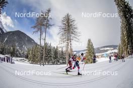 17.12.2017, Toblach, Italy (ITA): Johannes Hoesflot Klaebo (NOR), Sergey Ustiugov (RUS), (l-r)  - FIS world cup cross-country, pursuit men, Toblach (ITA). www.nordicfocus.com. © Modica/NordicFocus. Every downloaded picture is fee-liable.