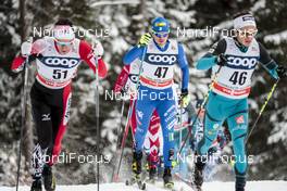 17.12.2017, Toblach, Italy (ITA): Akira Lenting (JPN), Dietmar Noeckler (ITA), Jules Lapierre (FRA), (l-r)  - FIS world cup cross-country, pursuit men, Toblach (ITA). www.nordicfocus.com. © Modica/NordicFocus. Every downloaded picture is fee-liable.