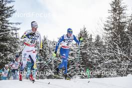 17.12.2017, Toblach, Italy (ITA): Anton Lindblad (SWE), Dietmar Noeckler (ITA), (l-r)  - FIS world cup cross-country, pursuit men, Toblach (ITA). www.nordicfocus.com. © Modica/NordicFocus. Every downloaded picture is fee-liable.
