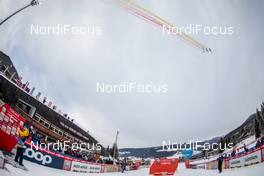 17.12.2017, Toblach, Italy (ITA): Frecce Tricolori Air Patrol   - FIS world cup cross-country, pursuit women, Toblach (ITA). www.nordicfocus.com. © Modica/NordicFocus. Every downloaded picture is fee-liable.