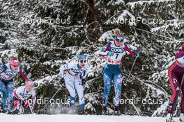 17.12.2017, Toblach, Italy (ITA): Jessica Diggins (USA), Sadie Bjornsen (USA), (l-r)  - FIS world cup cross-country, pursuit women, Toblach (ITA). www.nordicfocus.com. © Modica/NordicFocus. Every downloaded picture is fee-liable.
