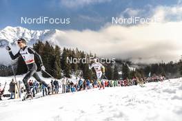 31.12.2017, Lenzerheide, Switzerland (SUI): Candide Pralong (SUI), Marcus Hellner (SWE), (l-r)  - FIS world cup cross-country, tour de ski, 15km men, Lenzerheide (SUI). www.nordicfocus.com. © Modica/NordicFocus. Every downloaded picture is fee-liable.