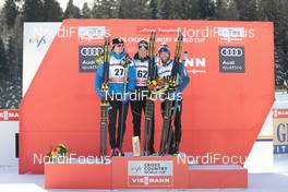 31.12.2017, Lenzerheide, Switzerland (SUI): Alexey Poltoranin (KAZ), Dario Cologna (SUI), Martin Johnsrud Sundby (NOR), (l-r) - FIS world cup cross-country, tour de ski, 15km men, Lenzerheide (SUI). www.nordicfocus.com. © Modica/NordicFocus. Every downloaded picture is fee-liable.