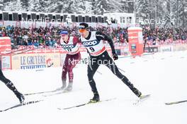 30.12.2017, Lenzerheide, Switzerland (SUI): Gleb Retivykh (RUS), Dario Cologna (SUI), (l-r)  - FIS world cup cross-country, tour de ski, individual sprint, Lenzerheide (SUI). www.nordicfocus.com. © Modica/NordicFocus. Every downloaded picture is fee-liable.