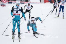 30.12.2017, Lenzerheide, Switzerland (SUI): Lucas Chanavat (FRA), Richard Jouve (FRA), (l-r)  - FIS world cup cross-country, tour de ski, individual sprint, Lenzerheide (SUI). www.nordicfocus.com. © Modica/NordicFocus. Every downloaded picture is fee-liable.