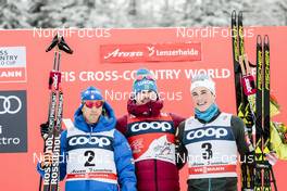 30.12.2017, Lenzerheide, Switzerland (SUI): Federico Pellegrino (ITA), Sergey Ustiugov (RUS), Lucas Chanavat (FRA), (l-r) - FIS world cup cross-country, tour de ski, individual sprint, Lenzerheide (SUI). www.nordicfocus.com. © Modica/NordicFocus. Every downloaded picture is fee-liable.