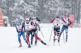 30.12.2017, Lenzerheide, Switzerland (SUI): Gaia Vuerich (ITA), Ingvild  Oestberg (NOR), Jessica Diggins (USA), Maiken Caspersen Falla (NOR), (l-r)  - FIS world cup cross-country, tour de ski, individual sprint, Lenzerheide (SUI). www.nordicfocus.com. © Modica/NordicFocus. Every downloaded picture is fee-liable.