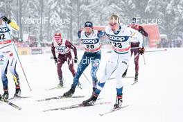 30.12.2017, Lenzerheide, Switzerland (SUI): Andrey Larkov (RUS), Andrew Newell (USA), Iivo Niskanen (FIN), (l-r)  - FIS world cup cross-country, tour de ski, individual sprint, Lenzerheide (SUI). www.nordicfocus.com. © Modica/NordicFocus. Every downloaded picture is fee-liable.