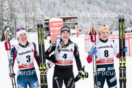 30.12.2017, Lenzerheide, Switzerland (SUI): Sophie Caldwell (USA), Laurien Van Der Graaff (SUI), Maiken Caspersen Falla (NOR), (l-r) - FIS world cup cross-country, tour de ski, individual sprint, Lenzerheide (SUI). www.nordicfocus.com. © Modica/NordicFocus. Every downloaded picture is fee-liable.