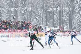 30.12.2017, Lenzerheide, Switzerland (SUI): Victoria Carl (GER), Aino-Kaisa Saarinen (FIN), Sadie Bjornsen (USA), Sophie Caldwell (USA), Rosie Brennan (USA), (l-r)  - FIS world cup cross-country, tour de ski, individual sprint, Lenzerheide (SUI). www.nordicfocus.com. © Modica/NordicFocus. Every downloaded picture is fee-liable.