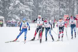 30.12.2017, Lenzerheide, Switzerland (SUI): Gaia Vuerich (ITA), Ingvild  Oestberg (NOR), Jessica Diggins (USA), Maiken Caspersen Falla (NOR), Ida Sargent (USA), (l-r)  - FIS world cup cross-country, tour de ski, individual sprint, Lenzerheide (SUI). www.nordicfocus.com. © Modica/NordicFocus. Every downloaded picture is fee-liable.