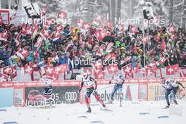 30.12.2017, Lenzerheide, Switzerland (SUI): Maiken Caspersen Falla (NOR), Ingvild  Oestberg (NOR), Ida Sargent (USA), Jessica Diggins (USA), (l-r)  - FIS world cup cross-country, tour de ski, individual sprint, Lenzerheide (SUI). www.nordicfocus.com. © Modica/NordicFocus. Every downloaded picture is fee-liable.