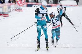 30.12.2017, Lenzerheide, Switzerland (SUI): Lucas Chanavat (FRA), Richard Jouve (FRA), (l-r)  - FIS world cup cross-country, tour de ski, individual sprint, Lenzerheide (SUI). www.nordicfocus.com. © Modica/NordicFocus. Every downloaded picture is fee-liable.